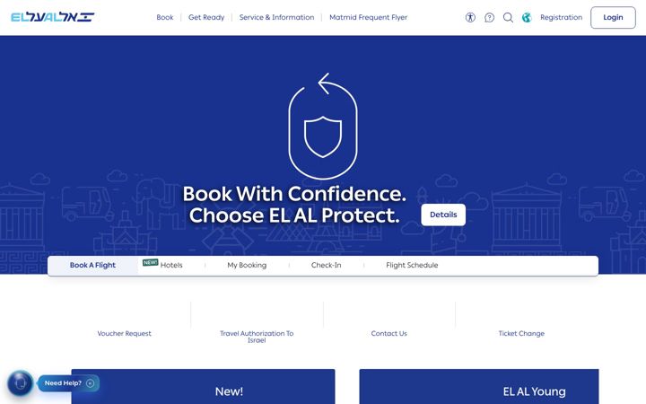 Screenshot ta' elal.com