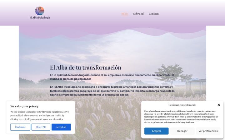 Captura de ecrã de elalbapsicologia.es