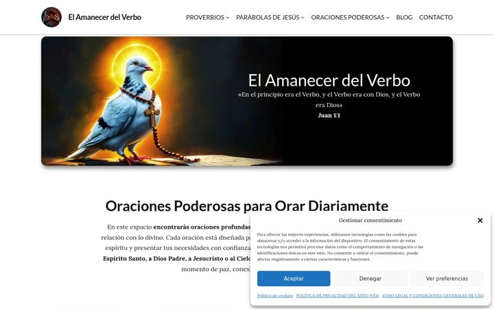 Screenshot of elamanecerdelverbo.com