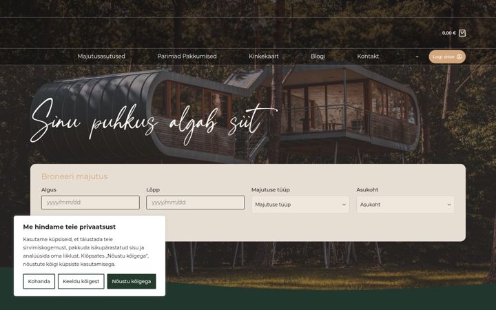 Screenshot of elamusmajutus.eu