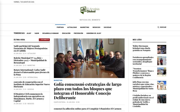 Screenshot of elanalisisglobal.com