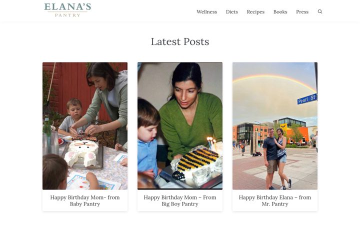 Screenshot of elanaspantry.com