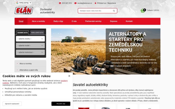 Screenshot of elancar.cz