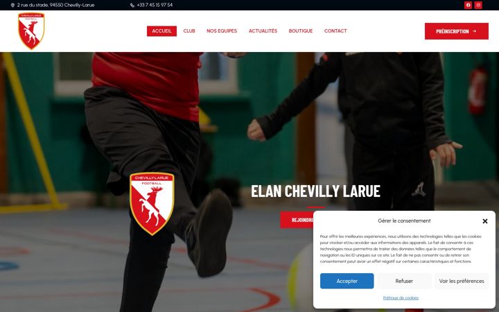 Screenshot di elanchevillylarue.fr
