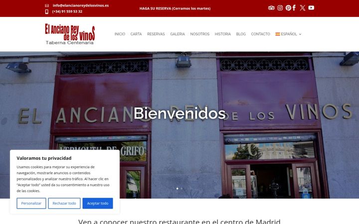 Skjermbilde av elancianoreydelosvinos.es