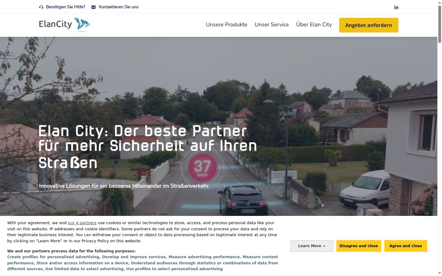 Képernyőkép a bármilyen interakció előtt megjelenő hozzájárulási bannerről