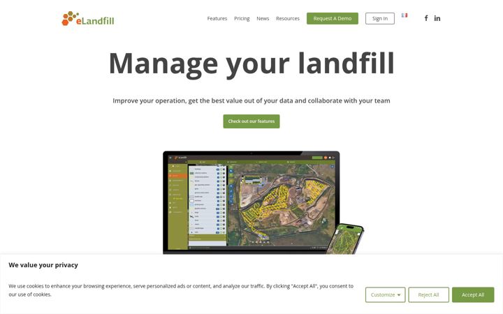 Zrzut ekranu elandfill.io