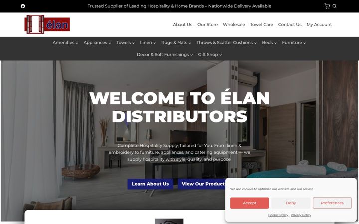 Snímek obrazovky elandistributors.co.za