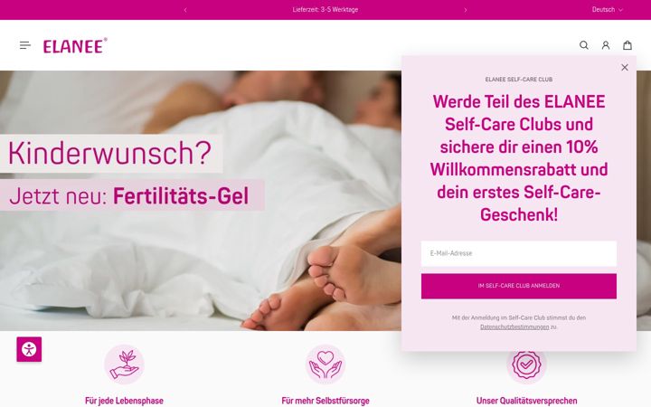 Screenshot van elanee.de
