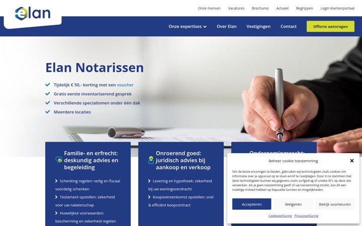 Ekrānuzņēmums no elannotarissen.nl