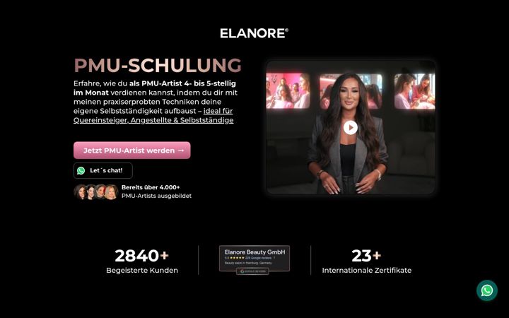 Screenshot van elanoreschulungen.de