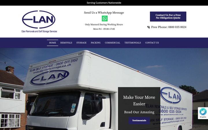 Ekrānuzņēmums no elanremovals.co.uk
