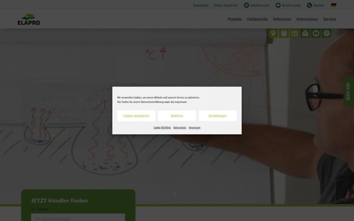 Screenshot van elapro.de