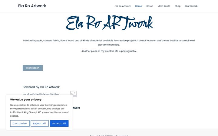 Screenshot van elaroartwork.de