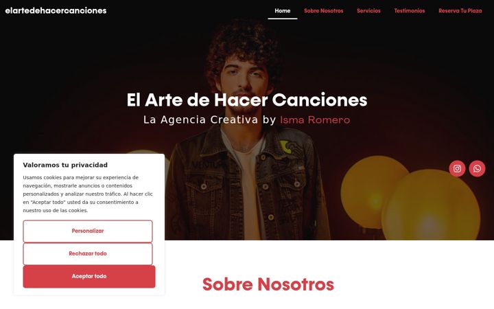 Screenshot of elartedehacercanciones.com