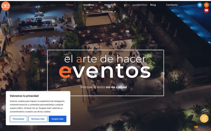 Screenshot of elartedehacereventos.com