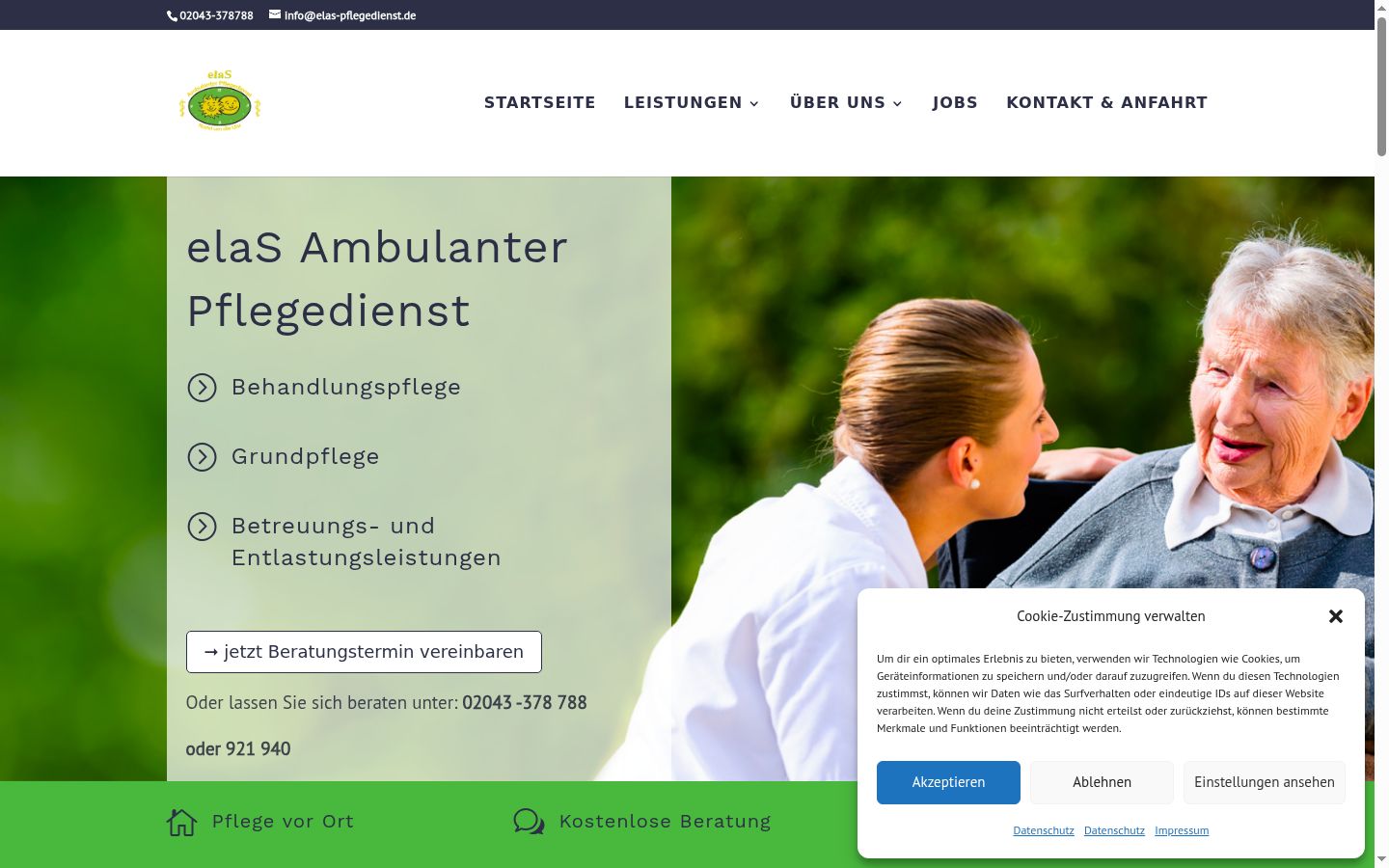 Skärmbild av samtyckesbannern som visades före någon interaktion
