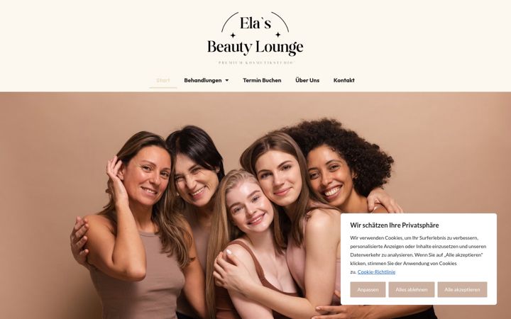 Screenshot of elasbeautylounge.com