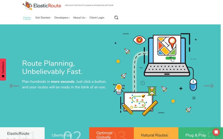 Screenshot of elasticroute.com