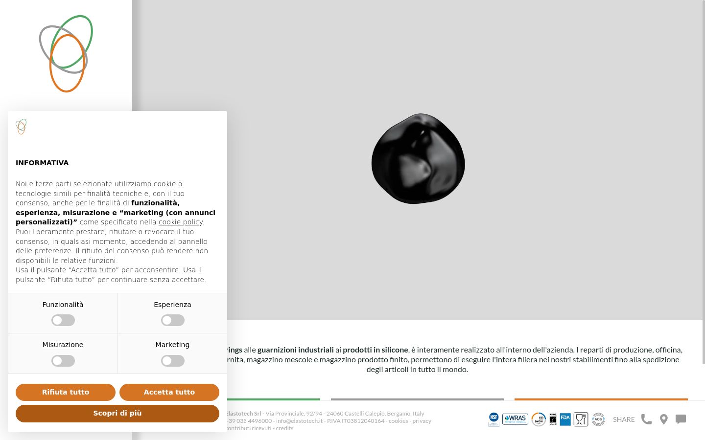 Screenshot del banner di consenso mostrato prima di qualsiasi interazione