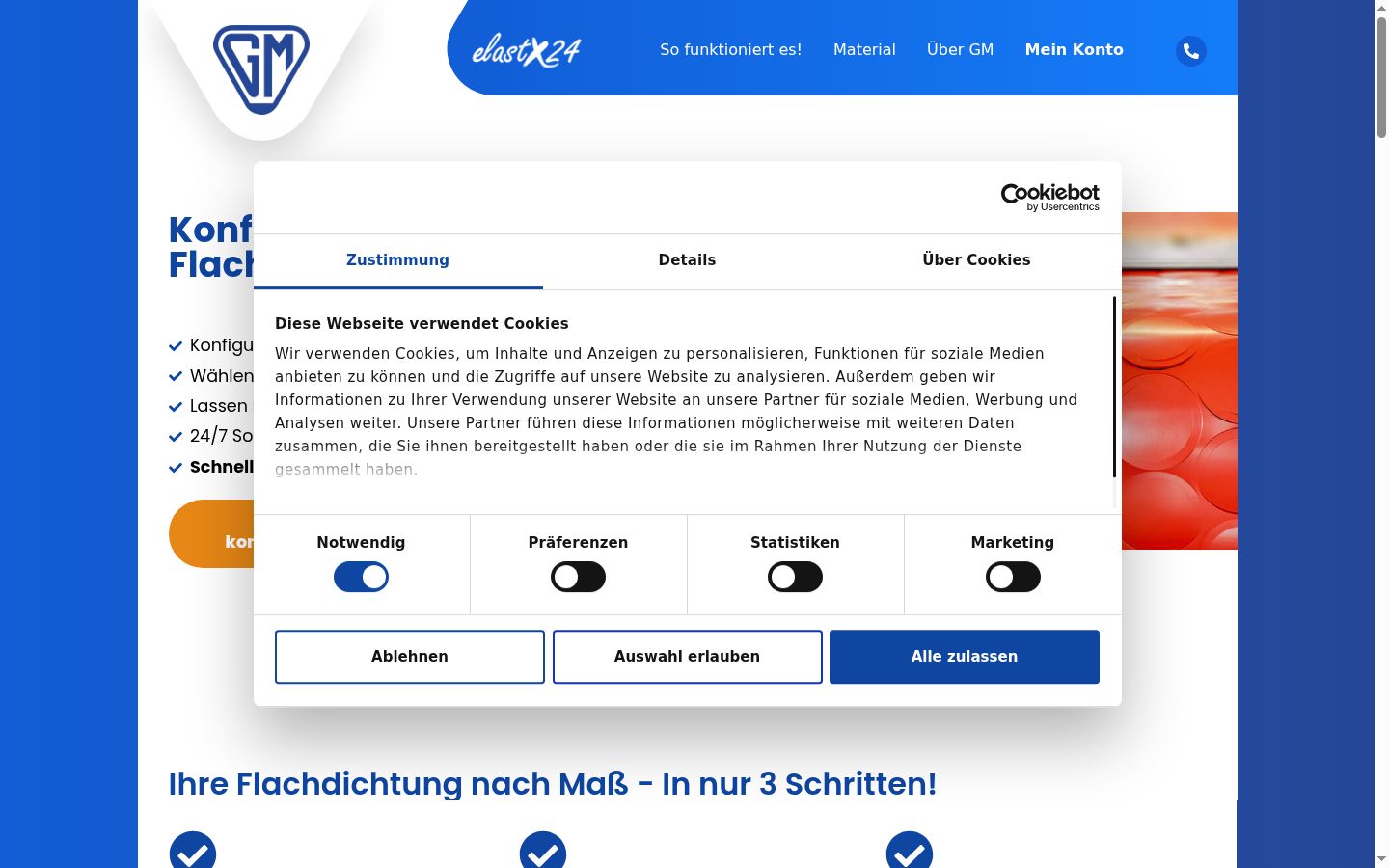 Screenshot van de toestemmingsbanner zoals getoond vóór enige interactie