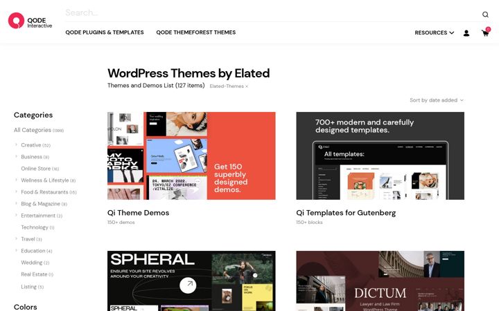 Screenshot of elated-themes.com