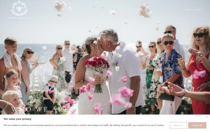 Screenshot of elavieweddingsandevents.com