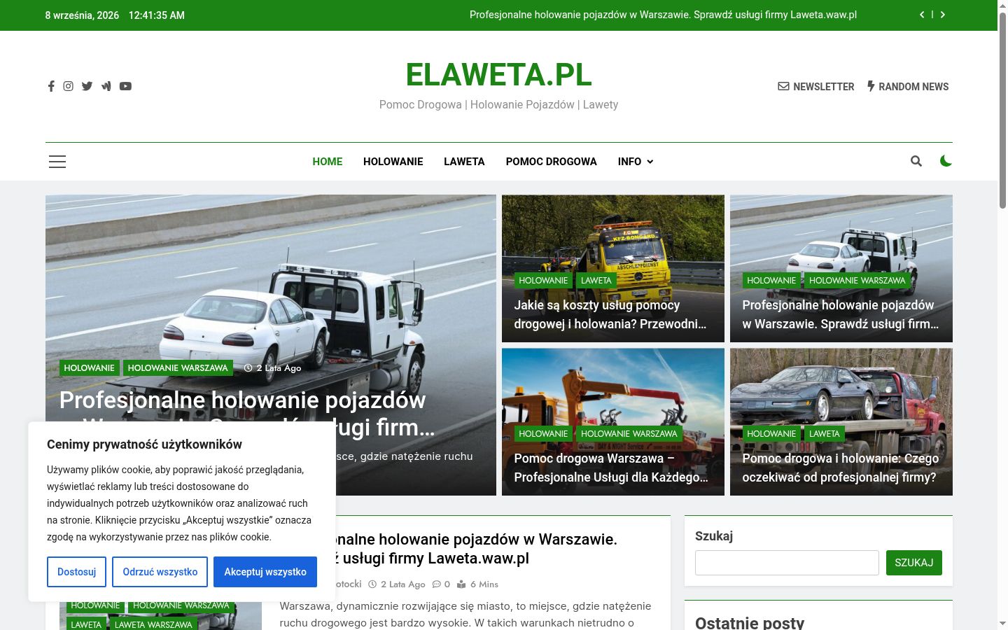 Zrzut ekranu banera zgody wyświetlanego przed jakąkolwiek interakcją