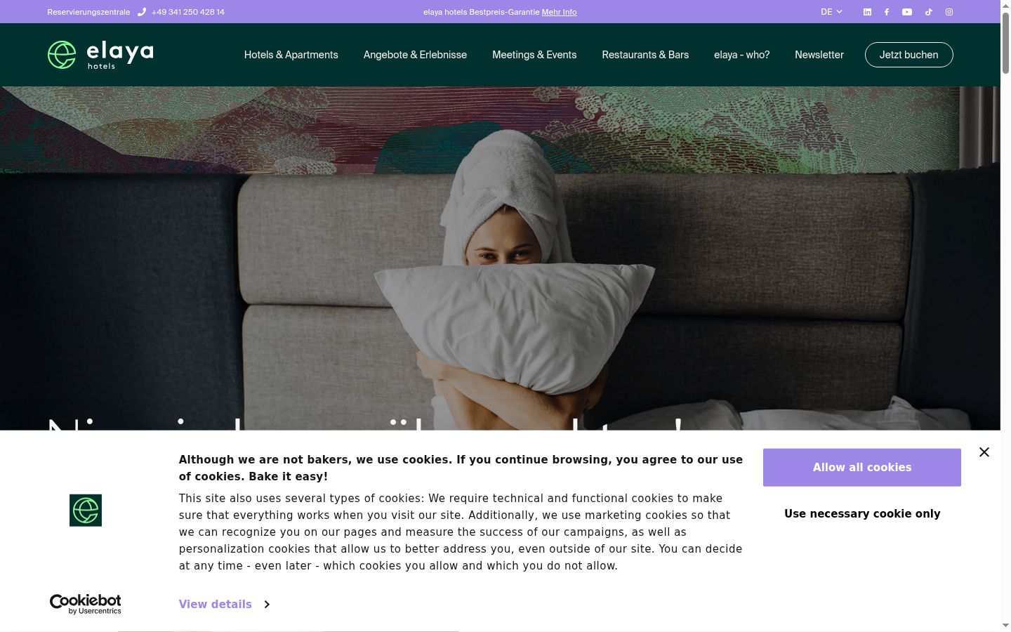 Captura de ecrã do banner de consentimento apresentado antes de qualquer interação
