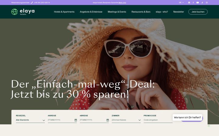 Screenshot of elaya-hotels.com