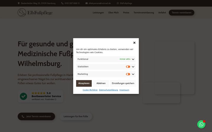 Screenshot van elb-fusspflege.de