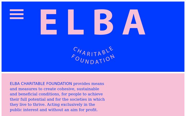 Snímek obrazovky elbafoundation.org