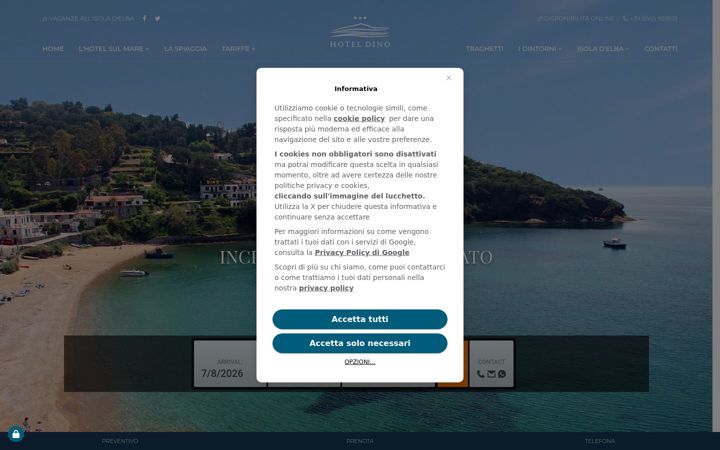 Screenshot of elbahoteldino.com
