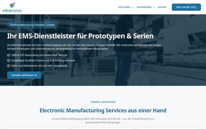 Screenshot stránky elbatronic.de