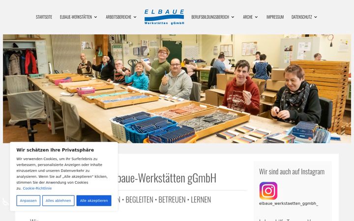 Screenshot of elbaue-werkstaetten.de