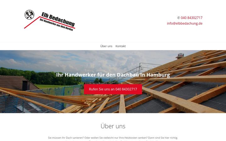 Screenshot stránky elbbedachung.de