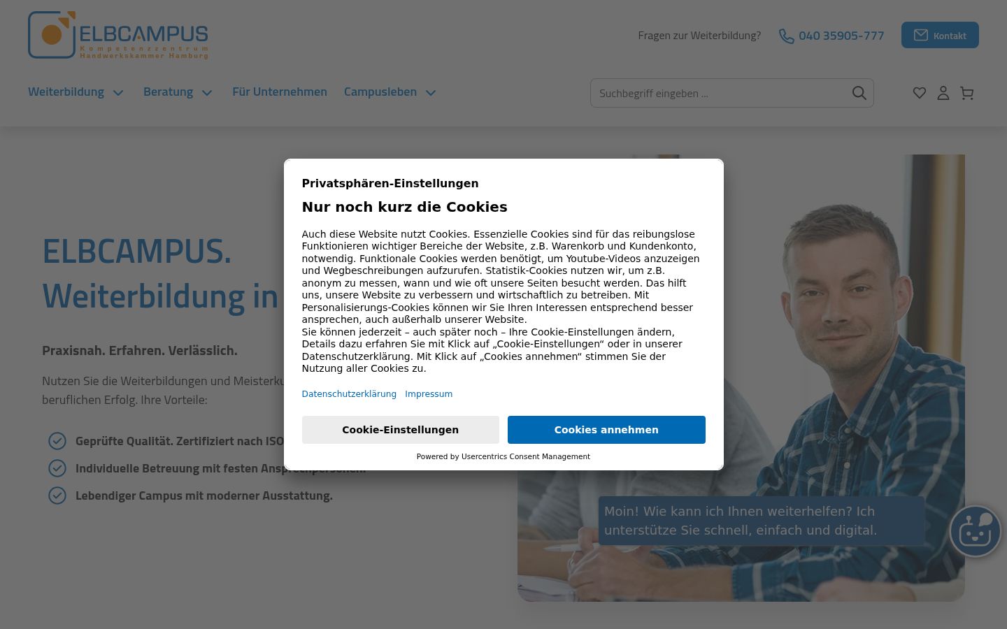 Ekraanipilt nõusolekubännerist, mida näidati enne mis tahes suhtlust