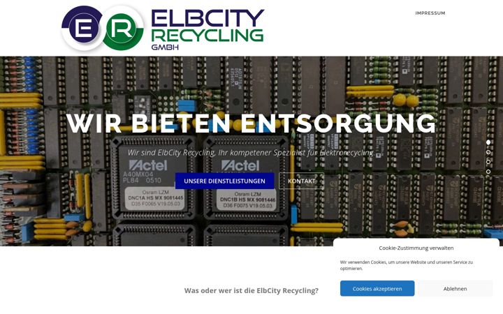 Screenshot stránky elbcity-recycling.de