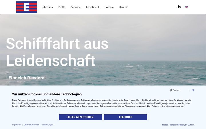 Screenshot stránky elbdeich-reederei.de