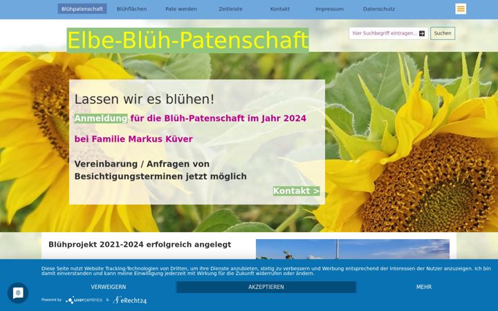Screenshot stránky elbe-bluehpatenschaft.de