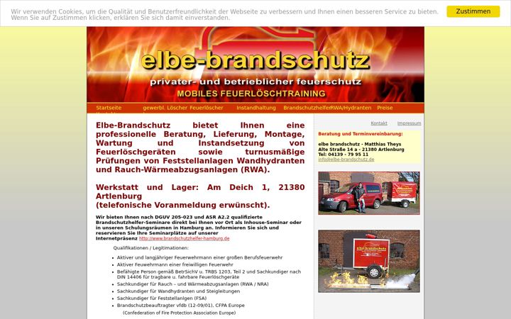 Screenshot stránky elbe-brandschutz.de