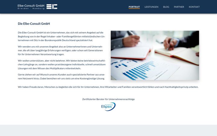 Screenshot stránky elbe-consult.de