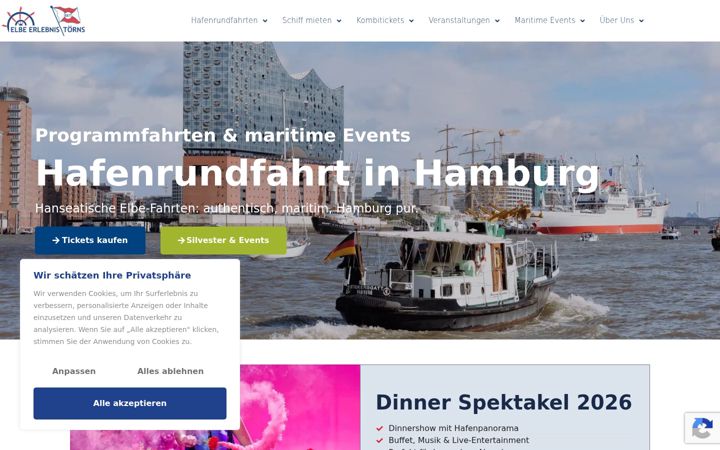 Screenshot stránky elbe-erlebnistoerns.de