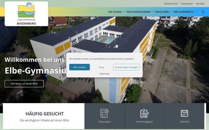 Screenshot stránky elbe-gymnasium.de