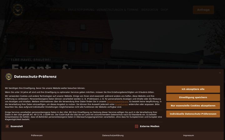 Screenshot stránky elbe-havel-brauerei.de