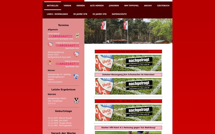 Screenshot stránky elbe-uetz.de