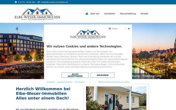 Captura de ecrã de elbe-weser-immobilien.de