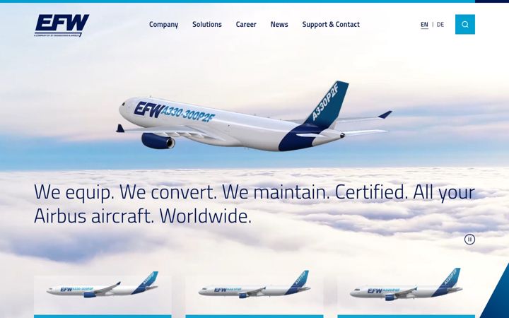 Screenshot of elbeflugzeugwerke.com