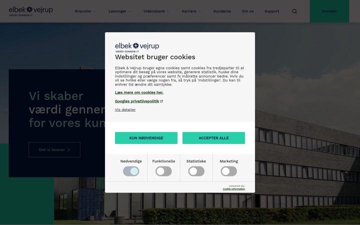 Skærmbillede af elbek-vejrup.dk