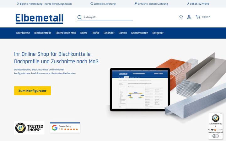 Zrzut ekranu elbemetall.de